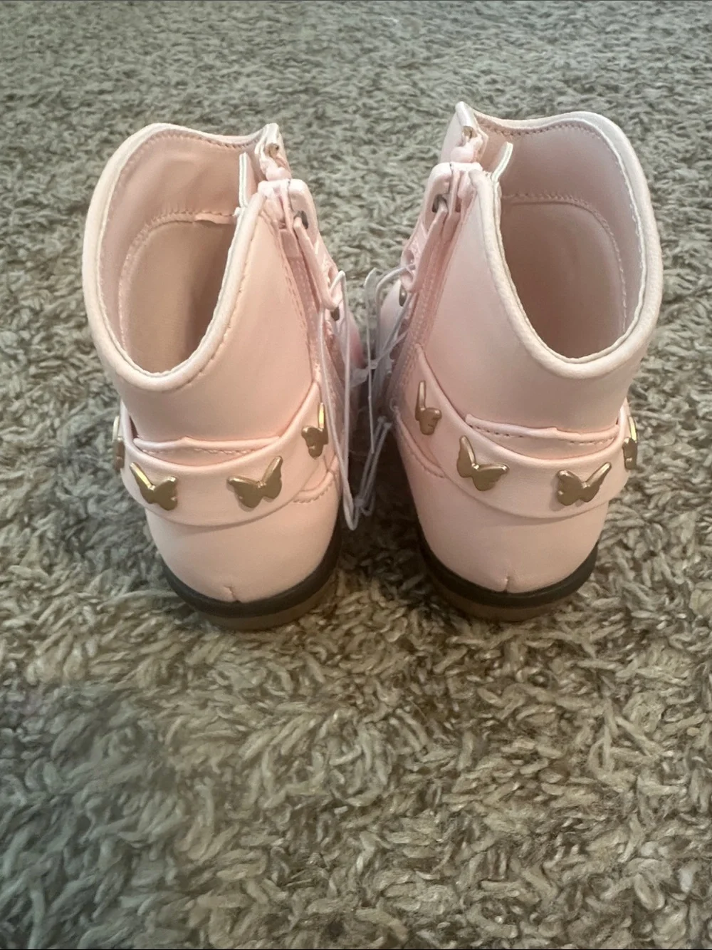 Cat & Jack pink butterfly boots NWT 5